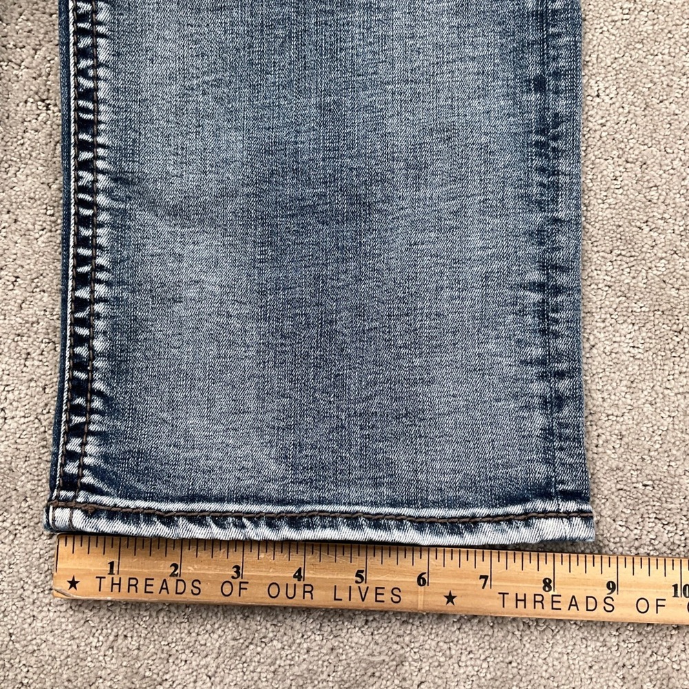 Silver Jeans Men 32W 32L Faded Blue Gordie‎ Straight Leg Western Stretch Denim - Picture 10 of 13